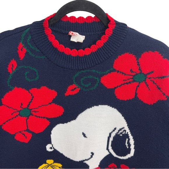 Snoopy & Friends Woodstock Peanuts Y2K Vintage Holiday Winter Cartoon Sweater - Picture 3 of 11